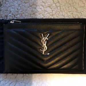 YSL Zip Clutch, Balck